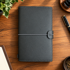 Deri Kapak Defter 3’ü 1 Arada – Çizgili, Kareli ve Çizgisiz, 12 × 19 cm