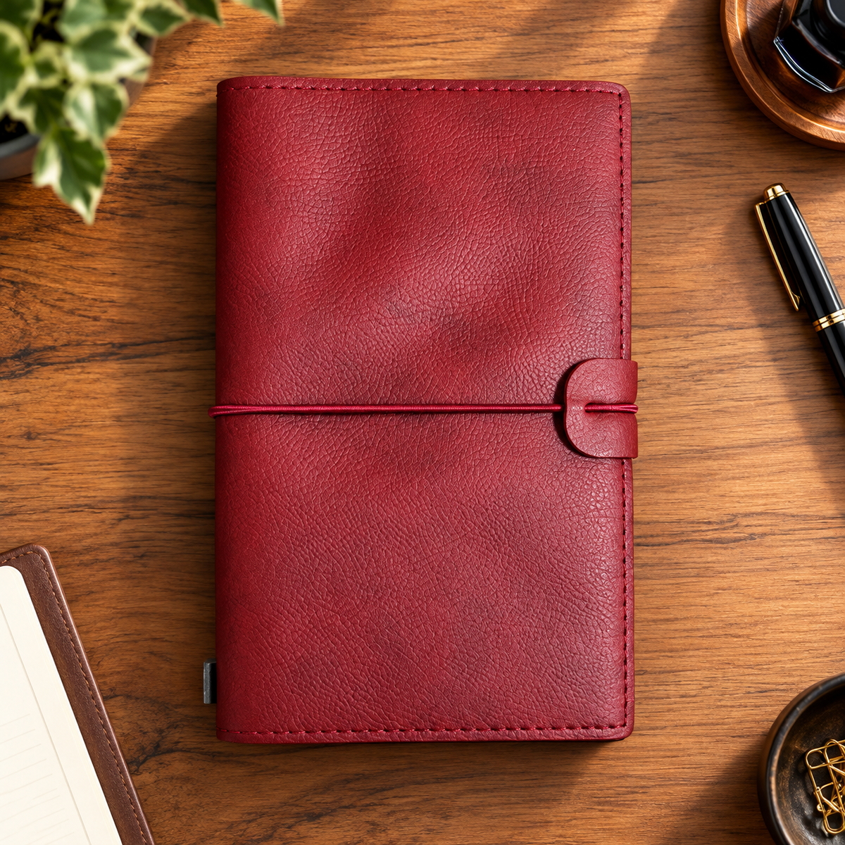 Deri Kapak Defter 3’ü 1 Arada – Çizgili, Kareli ve Çizgisiz, 12 × 19 cm
