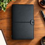 Deri Kapak Defter 3’ü 1 Arada – Çizgili, Kareli ve Çizgisiz, 12 × 19 cm