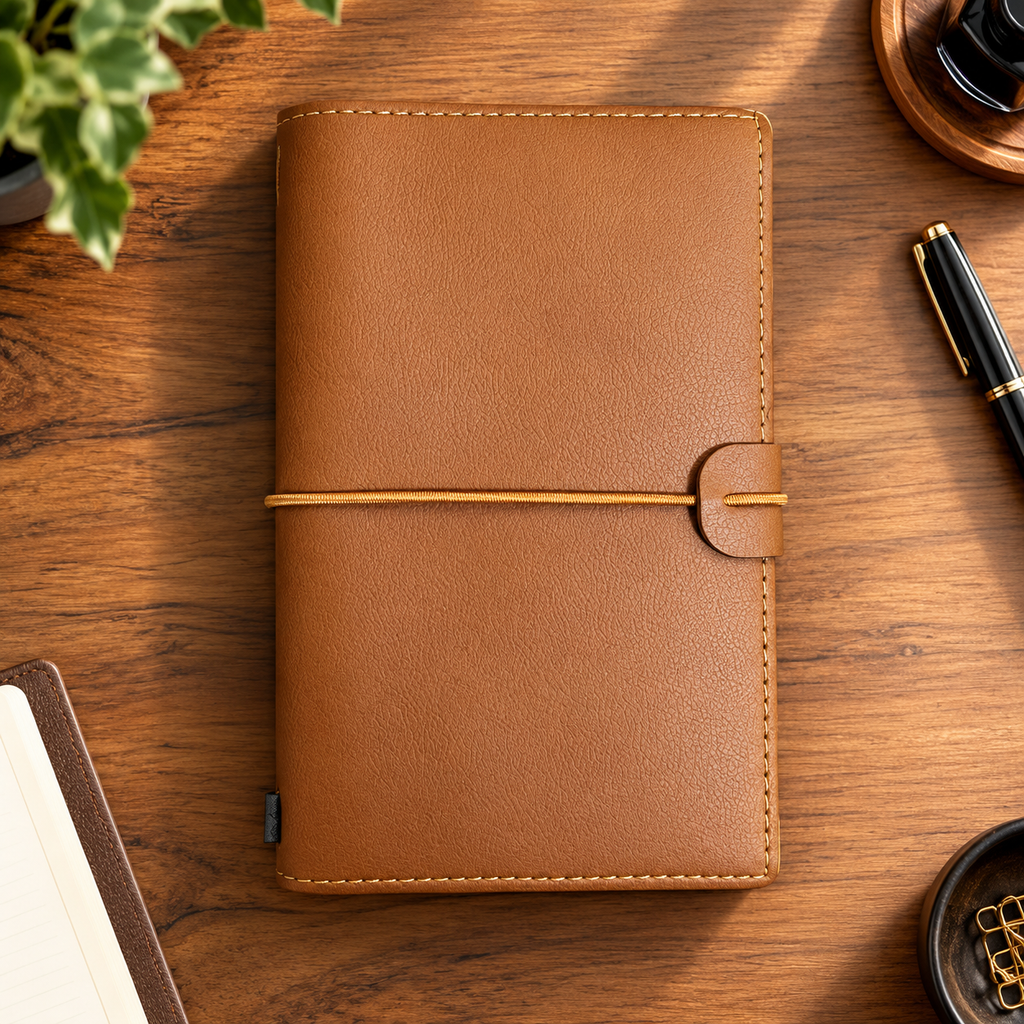 Deri Kapak Defter 3’ü 1 Arada – Çizgili, Kareli ve Çizgisiz, 12 × 19 cm