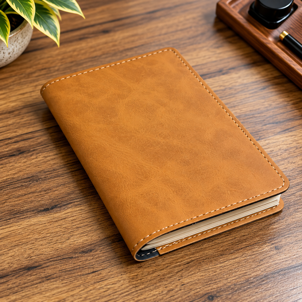 Mini Deri Defter ve Organizer – 128 Sayfa, 9 × 14 cm