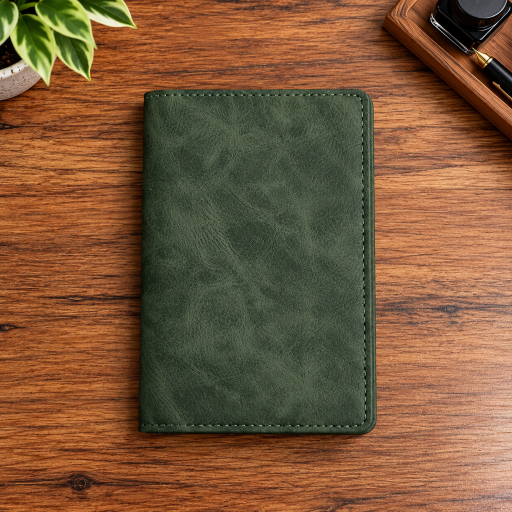 Mini Deri Defter ve Organizer – 128 Sayfa, 9 × 14 cm