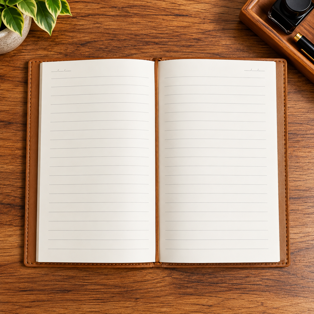 Deri Kapak Defter 3’ü 1 Arada – Çizgili, Kareli ve Çizgisiz, 12 × 19 cm