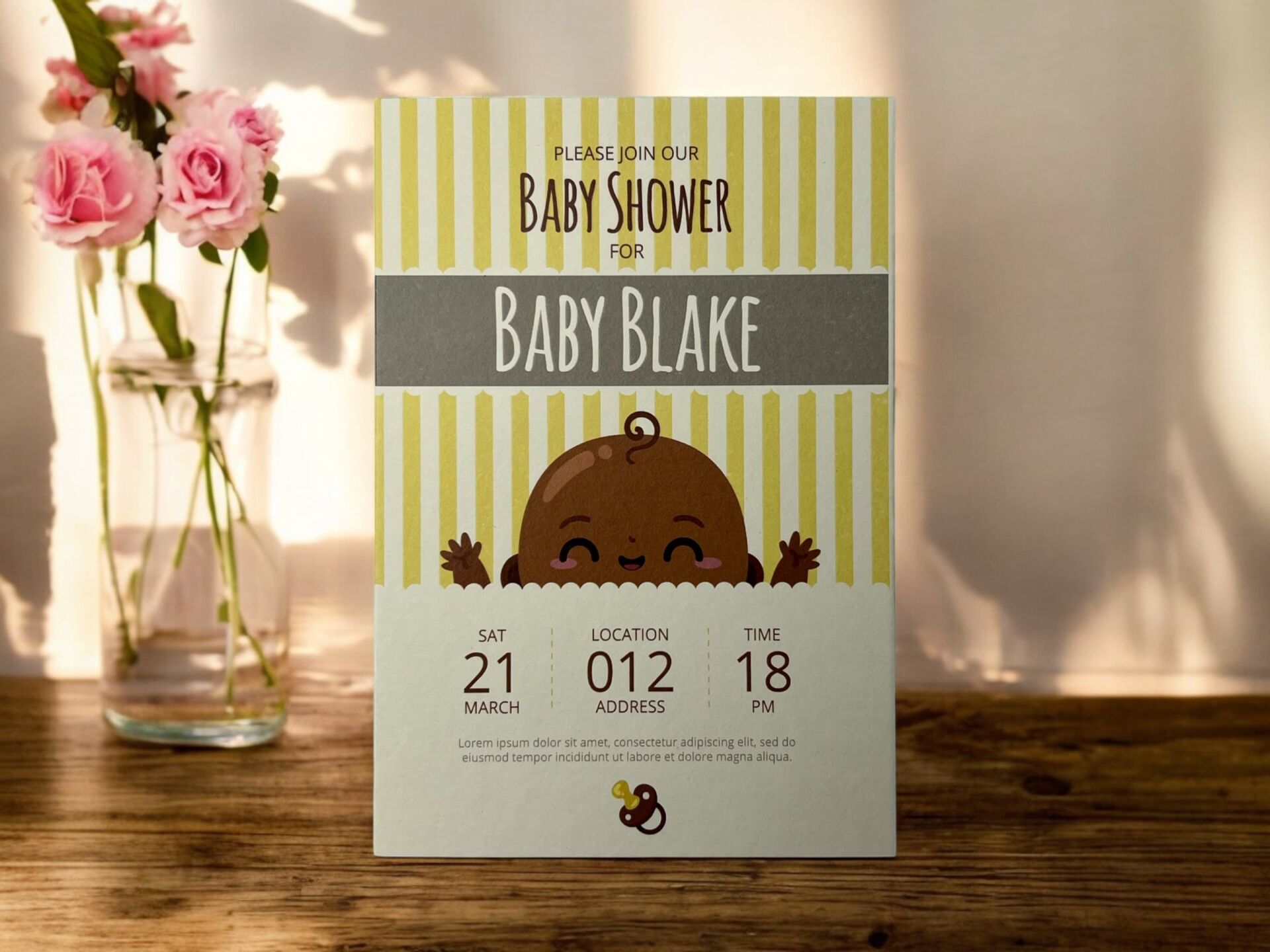 Baby Shower Davetiye | Baby Blake 13x16 Cm